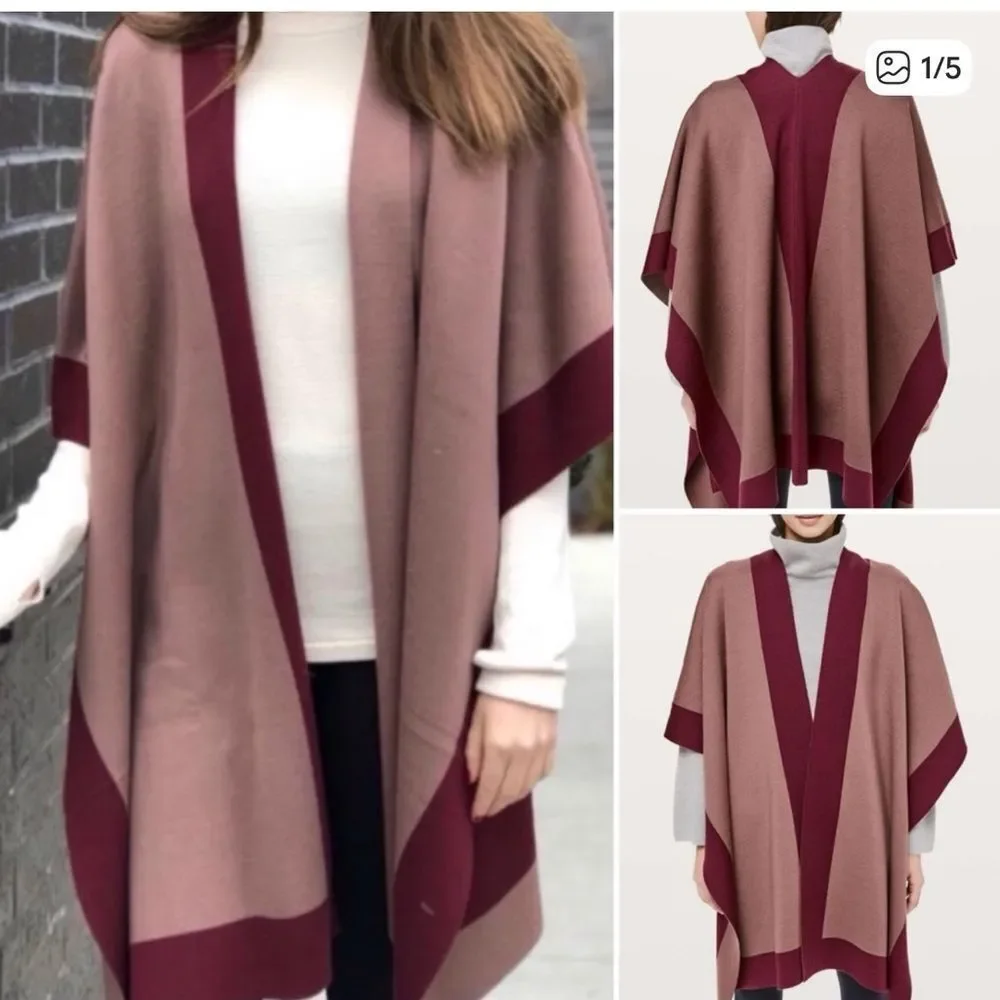 Lululemon Bundle Up Wrap shawl Merino wool in Spanish Oak Savanna
